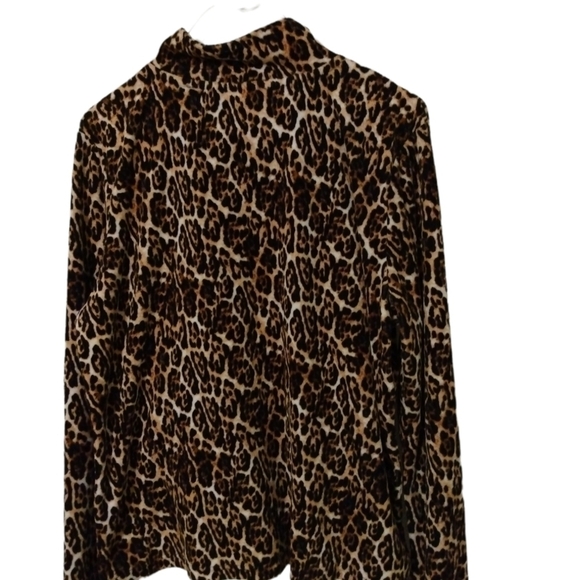 T&O Leopard Print Super Soft Zippered Lightweight Jacket L - Picture 3 of 6